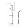 Душевая штанга Hansgrohe Classic Unica, шланг 65 см, 27617000