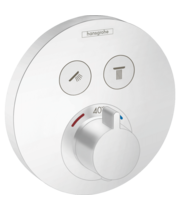 Термостат для душа Hansgrohe ShowerSelect, 2 потребителя, белый, 15743700