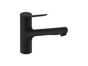 Кухонный смеситель Hansgrohe Zesis M33, 150 с вытяжным душем, черный матовый, 74800670