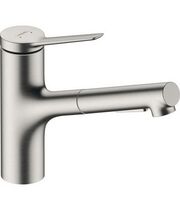 Кухонный смеситель Hansgrohe Zesis M33, 150 с вытяжным душем, sBox lite, нержавеющая сталь, 74803800