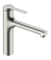 Кухонный смеситель Hansgrohe Zesis M33, 160 с вытяжным душем, sBox lite, нержавеющая сталь, 74804800