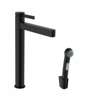 Смеситель для раковины Hansgrohe Finoris 260, с набором для биде со шлангом 1,60 м, черный, 76220670
