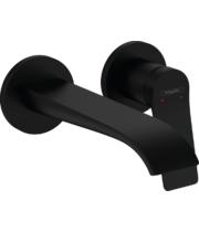 Смеситель настенный Hansgrohe Vivenis 195, с донным клапаном, черный матовый, 75050670