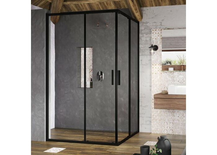 Душевая дверь Ravak Blix Slim BLSRV2K-90 черный + транспарент, X1XM70300Z1
