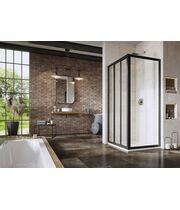 Душевая стенка Ravak Supernova APSS-75, 198 см, черный+грейп, 940303R2ZG
