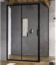 Стенка душевая Ravak Blix Slim BLSPS-90 черный + транспарент, X9BM70300Z1