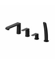 Смеситель врезной каскадный для ванн Ravak Flat 026.20, черный, X070176