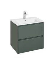 Тумба под раковину Roca Ona 600, зеленый матовый, 2 ящика, 7857613513