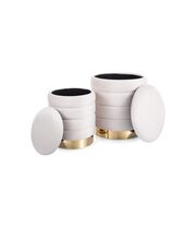 Комплект SIGNAL BRITTA Velvet (2 пуфа) светло-бежевый