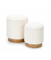 Комплект HALMAR CANCUN (2 пуфа) кремовый/натуральный