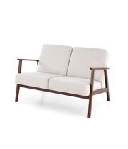 Диван HALMAR MILANO 2S tap. Castel 04 светло-бежевый/орех