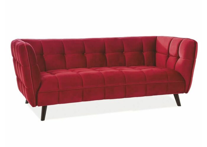 Диван SIGNAL CASTELLO 3 Velvet Bluvel 59 бордовый/венге