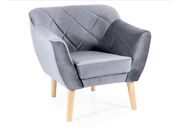 Кресло SIGNAL KARO 1 Velvet Bluvel 14 серый/б..