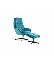Комплект SIGNAL FORD Velvet Bluvel 85 (кресло+подставка для ног) бирюзовый