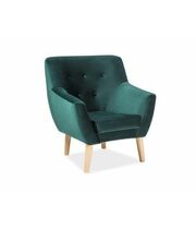 Кресло SIGNAL NORDIC 1 Velvet Bluvel 78 зеленый/бук