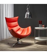 Кресло HALMAR LUXOR красный/хром