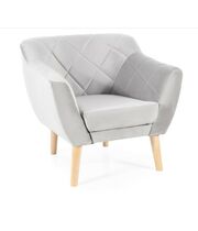 Кресло SIGNAL KARO 1 Velvet Bluvel 03 светло-серый/бук