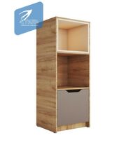 Стеллаж МК Стиль RICH СЖ-002 дуб Крафт золотой/Миндаль/Глиняный серый