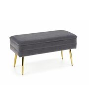 Скамья HALMAR VELVA серый/золотой