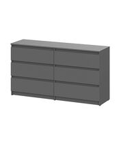 Комод NN Мебель (МС Денвер К) Графит серый, 6 ящ. (1,38м)