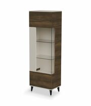 Шкаф-витрина HALMAR RANDOM 2 W-1 кашемир/орех/черный