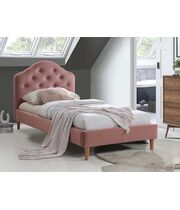 Кровать SIGNAL CHLOE Velvet Bluvel 52 античный розовый/дуб 90/200