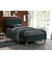 Кровать SIGNAL AZURRO Velvet Bluvel 78 зеленый/дуб 90/200