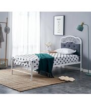 Кровать HALMAR FABRIZIA серый/белый, 90/200