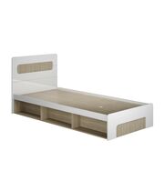 Кровать МК Стиль ПАЛЕРМО-3 КР-001 ясень шимо св/глянцевый белый, 90/200