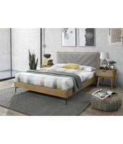 Кровать HALMAR MARGARITA серый/натуральный, 160/200