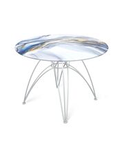 Стол журнальный Sheffilton SHT-S112/ТТ32 60 СТЕКЛО/МДФ млечный путь/хром лак