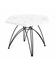 Стол журнальный Sheffilton SHT-S112/TT20 ЛДСП 60 черный муар/мрамор каррара белый