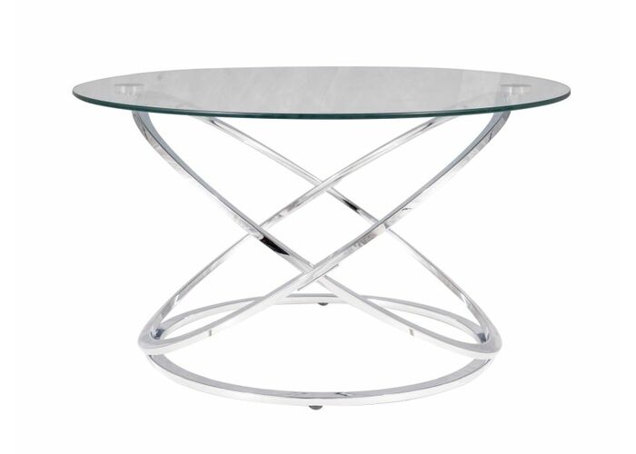 Стол журнальный SIGNAL EOS B прозрачный/хром