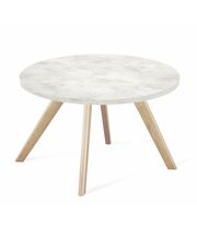 Стол журнальный Sheffilton SHT-S39/ЛДСП 60 артикул Сж-4 прозрачный лак/хромикс белый