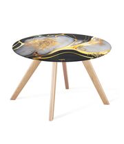 Стол журнальный Sheffilton SHT-S39/TT32 60 СТЕКЛО/МДФ прозрачный лак/черный алмаз