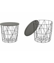 Стол журнальный HALMAR MARIFFA серый/черный, 42/41