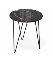 Стол журнальный Sheffilton SHT-CT27 титановый кварц/черный муар