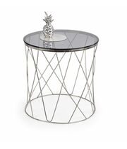 Стол журнальный HALMAR SELENA дымчатый/хром, 55/55