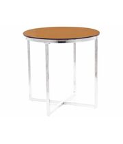 Стол журнальный SIGNAL CRYSTAL B дымчатый янтарь/серебряный, d55