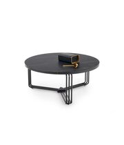 Стол журнальный HALMAR ANTICA черный мрамор/черный, 80/36