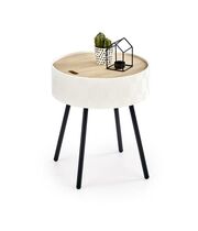 Стол журнальный HALMAR AURA белый матовый/черный, 38/45