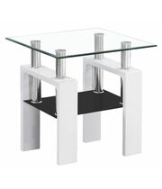Стол журнальный SIGNAL LISA D прозрачный/белый