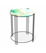 Стол журнальный Sheffilton SHT-CT53 лазурно-голубой/черный муар