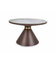 Стол журнальный SIGNAL NAPA B белый/коричневый, 50/53