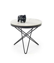 Стол журнальный HALMAR LEILA 2 белый мрамор/черный