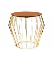 Стол журнальный SIGNAL ARIANA B дымчатый янтарь/золотой, d50