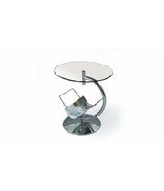 Стол журнальный HALMAR ALMA бесцветный/хром, 45/50