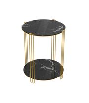 Стол журнальный Sheffilton SHT-CT34 артикул SHT-СЖ12 золото/черный мрамор