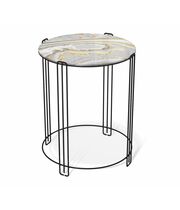 Стол журнальный Sheffilton SHT-CT53 золотистый пепел/черный муар