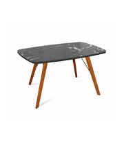 Стол Sheffilton SHT-TU9-2/TT32 118/77 стекло/ЛДСП светлый орех /черный мрамор